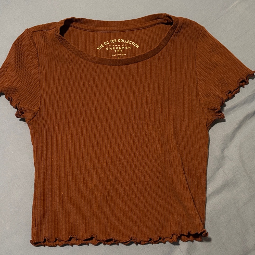 Aeropostale Rust Ribbed Tee